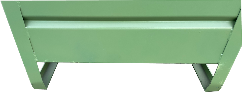 Kuebel_lackiert_Kufe_front GreenTainer verzinkt/verfüllt (Pulverbeschichtung als Zulage)Transportfähig/Ameise